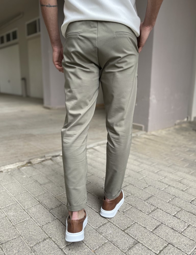 Ben Tailor Ανδρικό λαδί υφασμάτινο παντελόνι Kowalski 0398L φωτογραφία